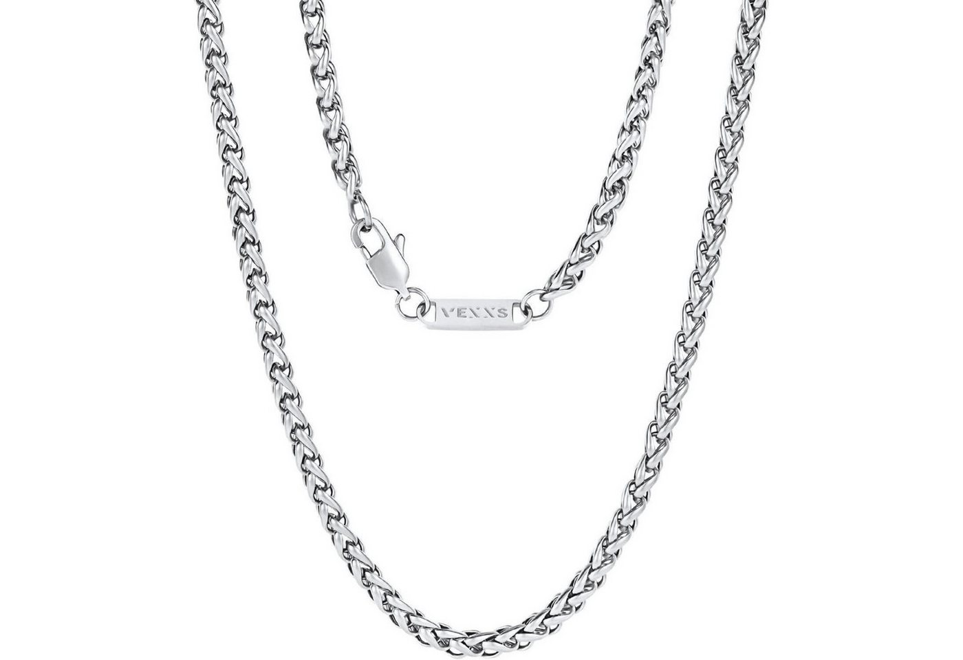 LuxusKollektion Schmuckset Halskette Panzerkette 18K Gold Cuban Link Silbrig-3mm 46.0 Zentimeter von LuxusKollektion