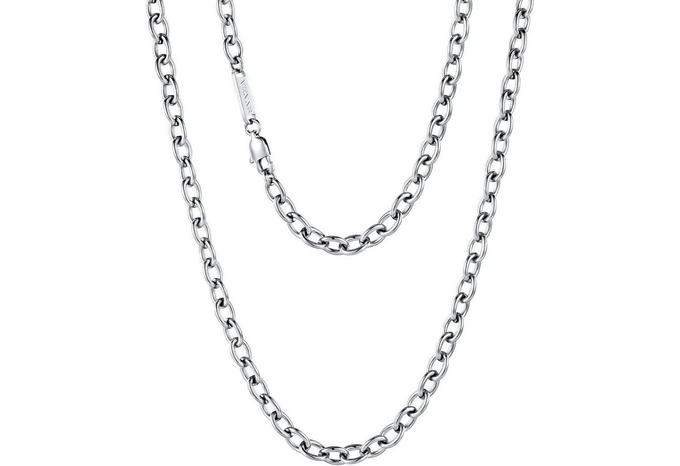 LuxusKollektion Schmuckset Kabelkette 18K Gold beschichtet Edelstahl Silbrig-2mm 65.0 Zentimeter von LuxusKollektion