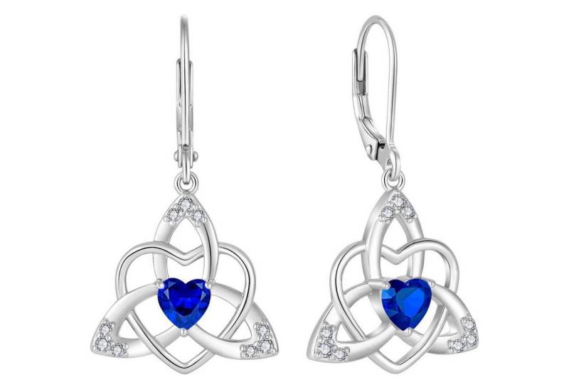 LuxusKollektion Schmuckset Keltischer Knoten Ohrringe 925 Silber Saphir Geburtsstein Damen von LuxusKollektion