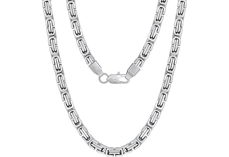 LuxusKollektion Schmuckset Kette Herren 18K Gold Edelstahl 6mm 45cm Silbrig-6mm 60.0 Zentimeter von LuxusKollektion