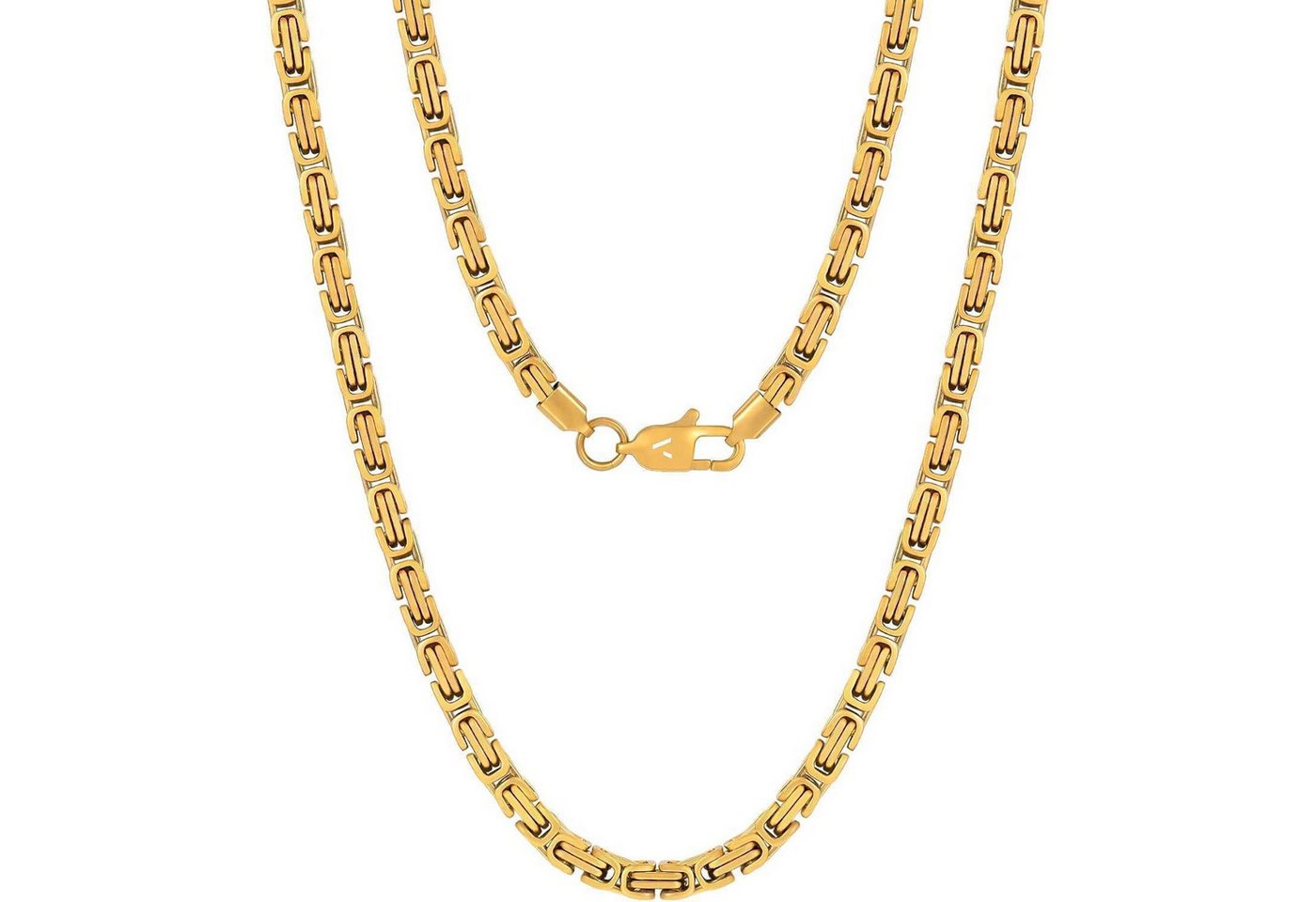 LuxusKollektion Schmuckset Kette Herren Byzantinisch Königskette 18K Golden-4mm 55.0 Zentimeter von LuxusKollektion