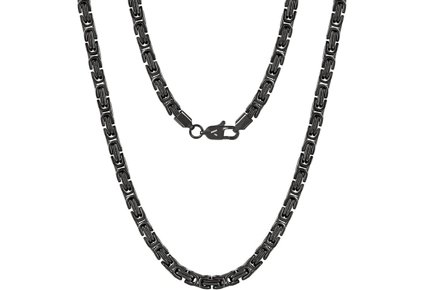 LuxusKollektion Schmuckset Kette Herren Gold Edelstahl Byzantinische Schwarz-4mm 45.0 Zentimeter von LuxusKollektion