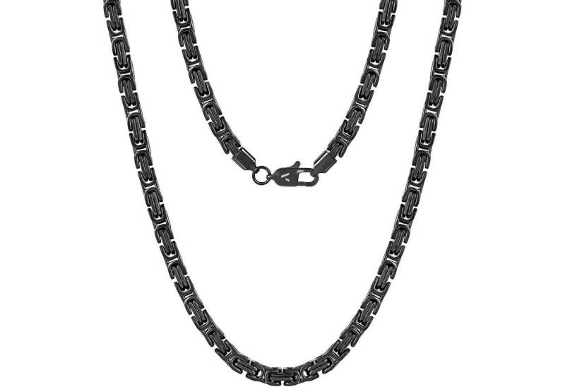 LuxusKollektion Schmuckset Kette Herren Gold Edelstahl Byzantinische Schwarz-4mm 45.0 Zentimeter von LuxusKollektion