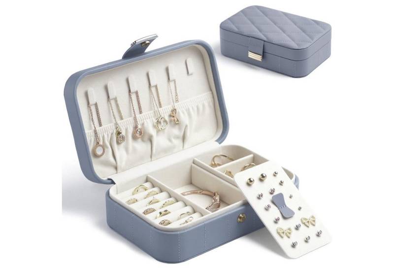 LuxusKollektion Schmuckset Kleine Schmuckkästchen für Damen Reise Schmuckbox Rosa Samt von LuxusKollektion