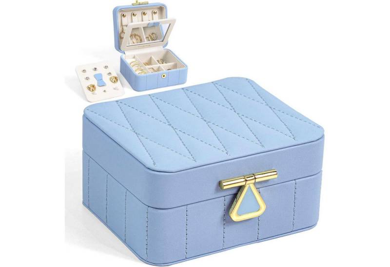 LuxusKollektion Schmuckset Kleine Schmuckschatulle Reise Schmuckkästchen Damen Diamant Leder Blau LuxusKollektion Schmuckset Kleine Schmuckschatulle Reise Schmuckkästchen Damen Diamant Leder Blau von LuxusKollektion