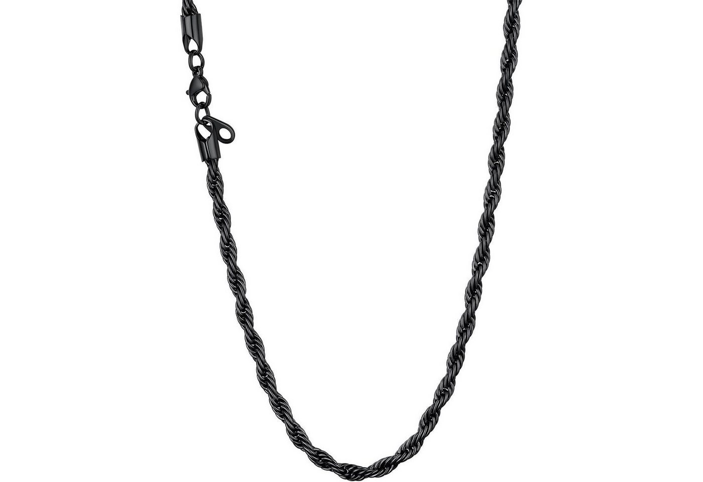 LuxusKollektion Schmuckset Kordelkette Herren Damen Edelstahl 18k Schwarz(3mm) 55.0 Zentimeter von LuxusKollektion