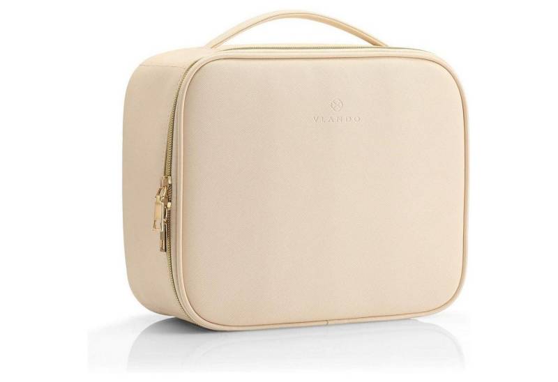 LuxusKollektion Schmuckset Kosmetiktasche Reise Wasserdicht Organizer Damen 1. Leder Hellweiß von LuxusKollektion