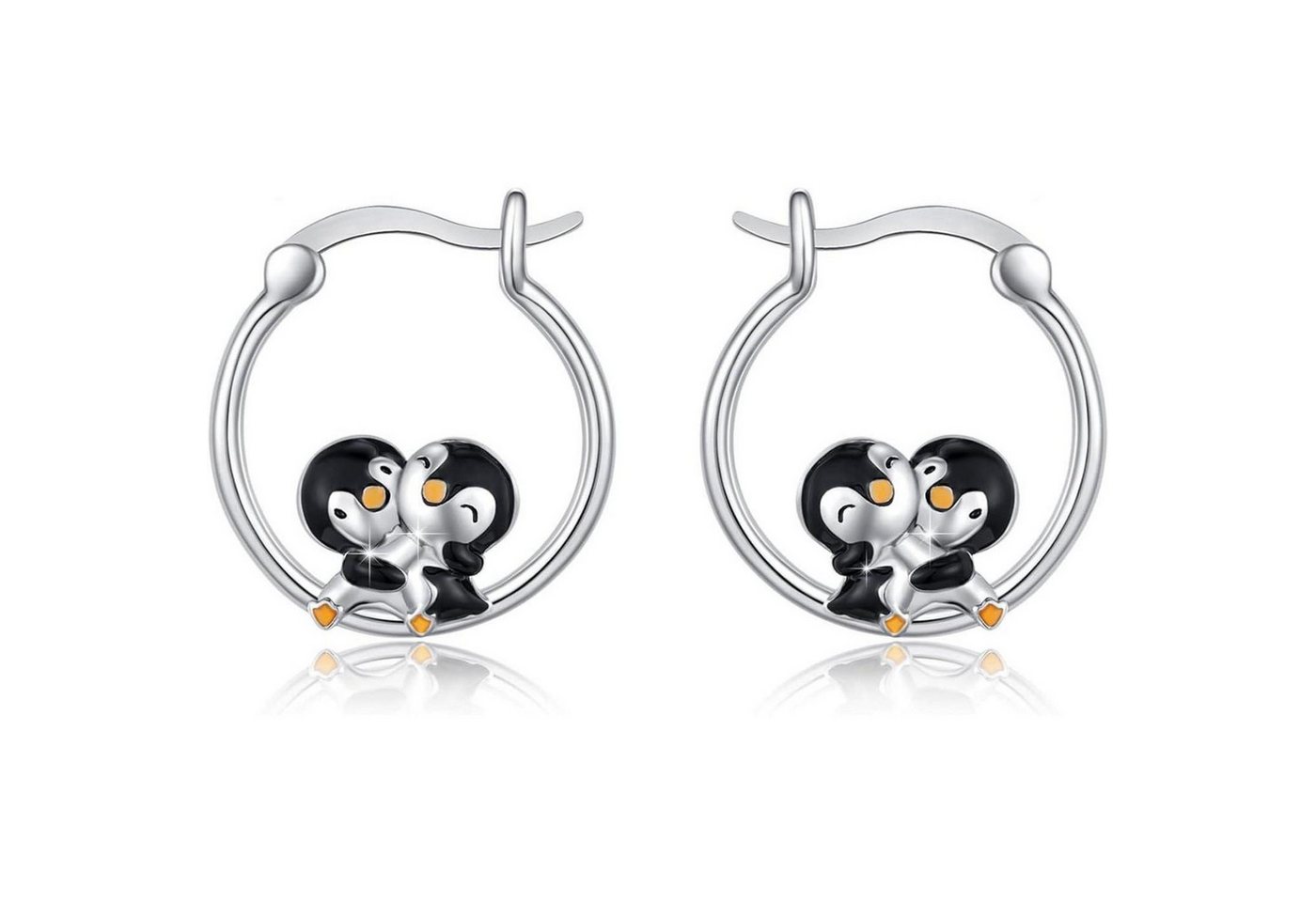 LuxusKollektion Schmuckset Ohrringe 925 Silber Creolen Tier Schildkröte Katze Pinguin Ohrringe von LuxusKollektion