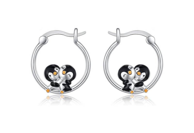 LuxusKollektion Schmuckset Ohrringe 925 Silber Creolen Tier Schildkröte Katze Pinguin Ohrringe von LuxusKollektion