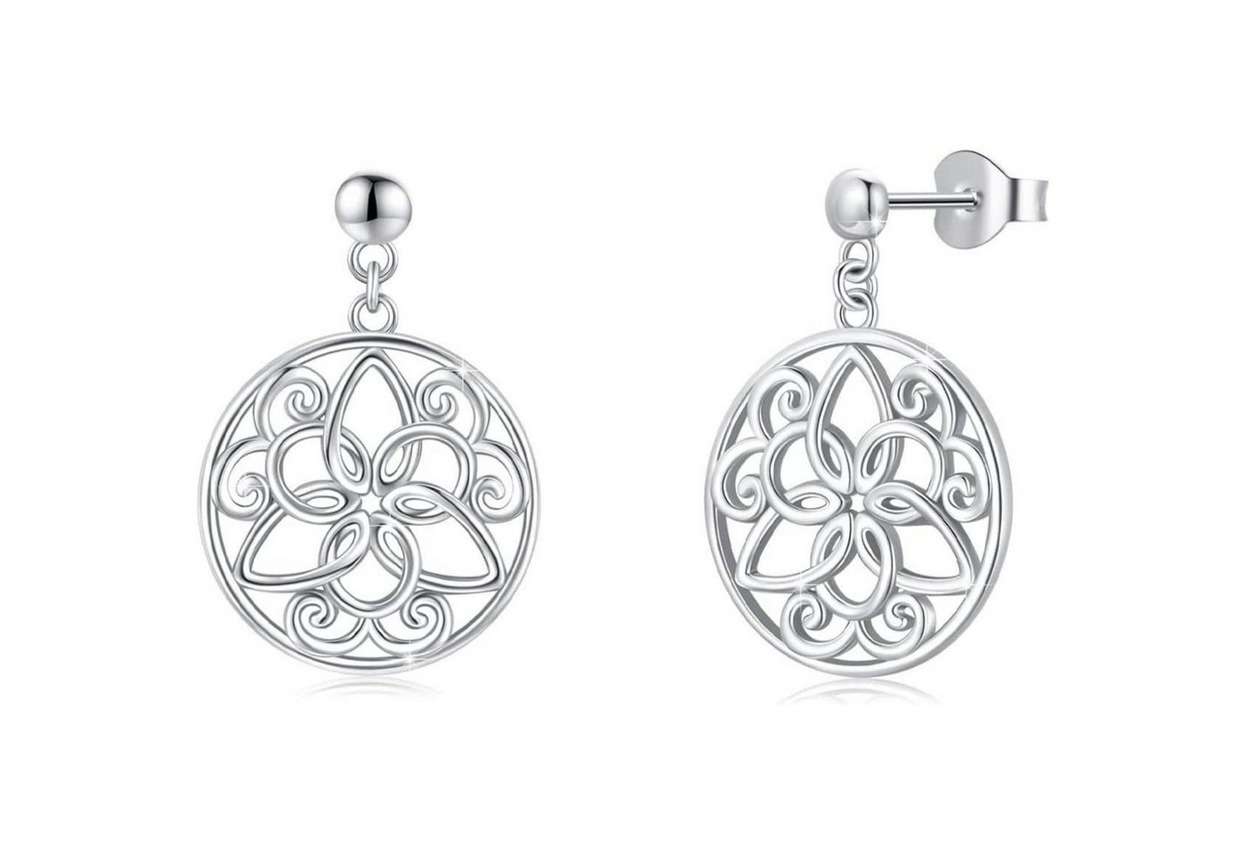 LuxusKollektion Schmuckset Ohrringe 925 Silber Damen Herz Mond Baumel Keltische Ohrstecker von LuxusKollektion