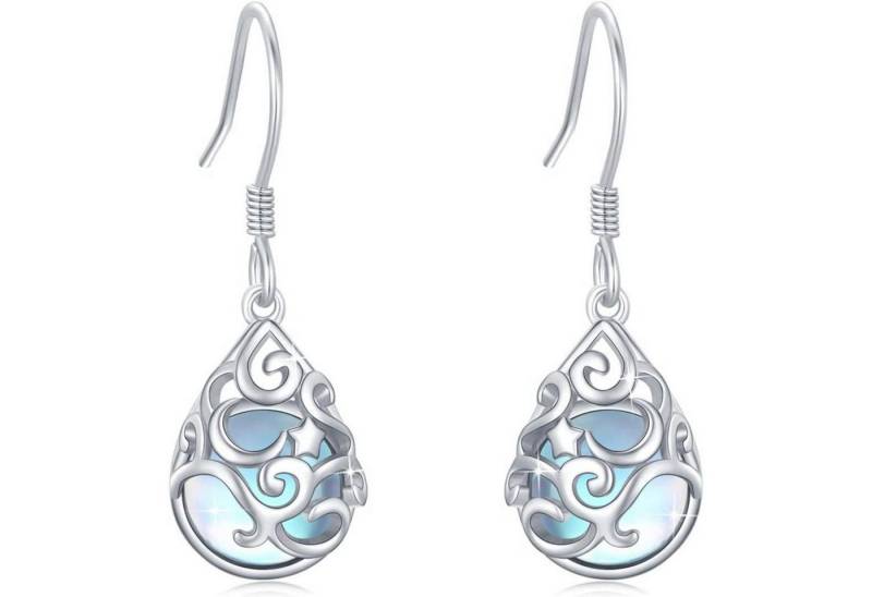 LuxusKollektion Schmuckset Ohrringe 925 Silber Damen Ohrhaken Stern und Mond Ohrringe von LuxusKollektion