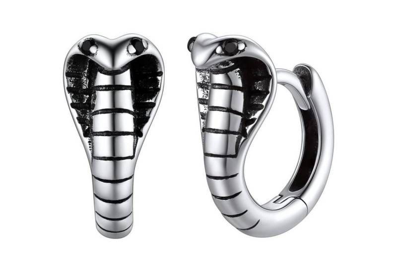 LuxusKollektion Schmuckset Ohrringe 925 Silber Ohrstecker Punk Totenkopf Schlange Creolen: Kobra von LuxusKollektion