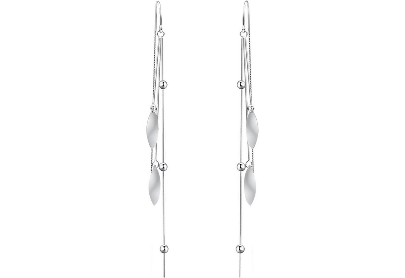 LuxusKollektion Schmuckset Ohrringe 925 Silber Quaste Tropfen Charme Fädler Blätter-02 von LuxusKollektion