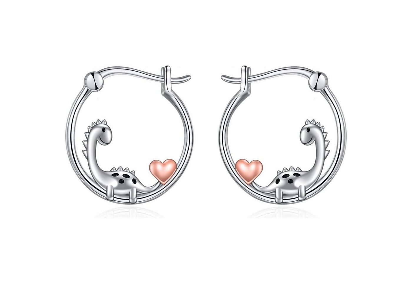 LuxusKollektion Schmuckset Ohrringe 925 Silber Reif hypoallergen Damen Mädchen Dinosaurier von LuxusKollektion