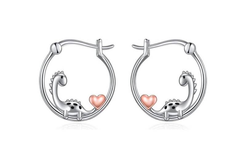 LuxusKollektion Schmuckset Ohrringe 925 Silber Reif hypoallergen Damen Mädchen Dinosaurier von LuxusKollektion