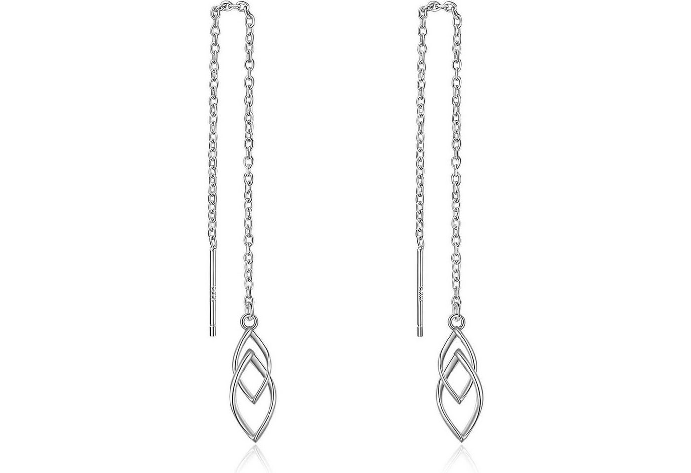 LuxusKollektion Schmuckset Ohrringe 925 Sterling Silber Fädler Quaste Kette Tropfen Twist Welle-B von LuxusKollektion