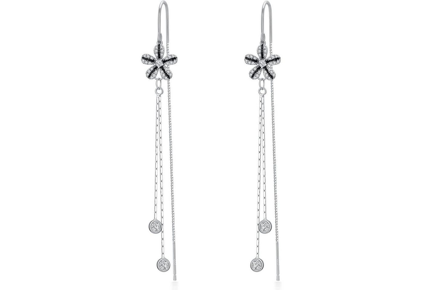 LuxusKollektion Schmuckset Ohrringe 925 Sterling Silber Fädler Quaste Tropfen Blume von LuxusKollektion