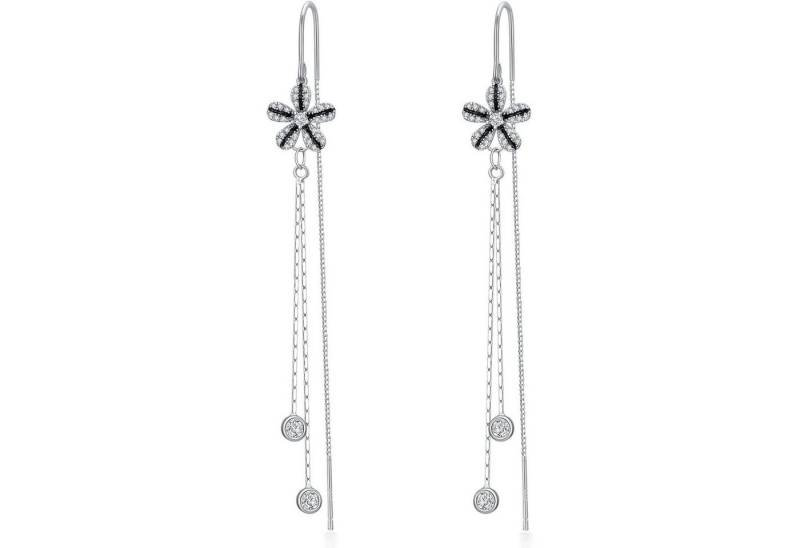 LuxusKollektion Schmuckset Ohrringe 925 Sterling Silber Fädler Quaste Tropfen Blume von LuxusKollektion