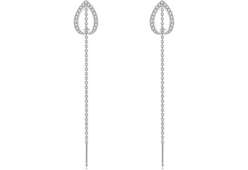 LuxusKollektion Schmuckset Ohrringe 925 Sterling Silber Fädler Quaste Tropfen Charme Heart Hoop von LuxusKollektion