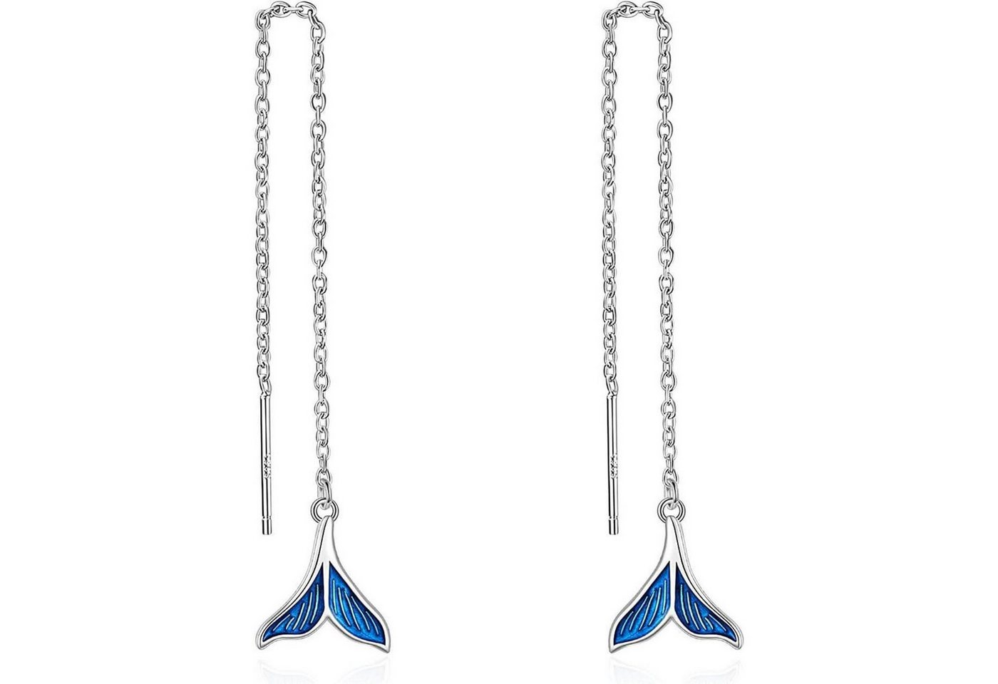 LuxusKollektion Schmuckset Ohrringe 925 Sterling Silber Fädler Quaste Tropfen Charme Meerjungfrau von LuxusKollektion