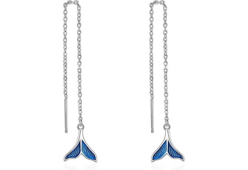 LuxusKollektion Schmuckset Ohrringe 925 Sterling Silber Fädler Quaste Tropfen Charme Meerjungfrau von LuxusKollektion