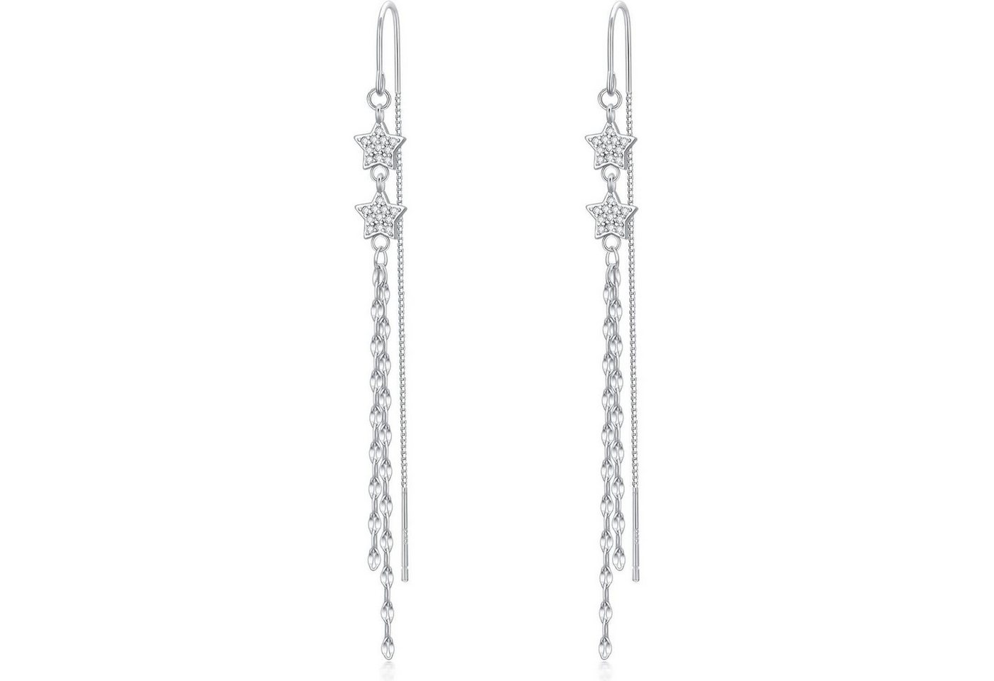 LuxusKollektion Schmuckset Ohrringe 925 Sterling Silber Fädler Quaste Tropfen Stern von LuxusKollektion