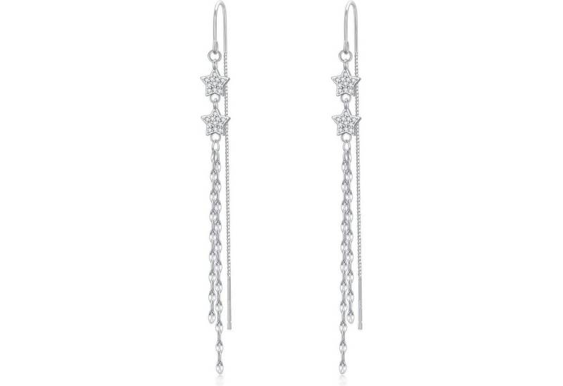 LuxusKollektion Schmuckset Ohrringe 925 Sterling Silber Fädler Quaste Tropfen Stern von LuxusKollektion