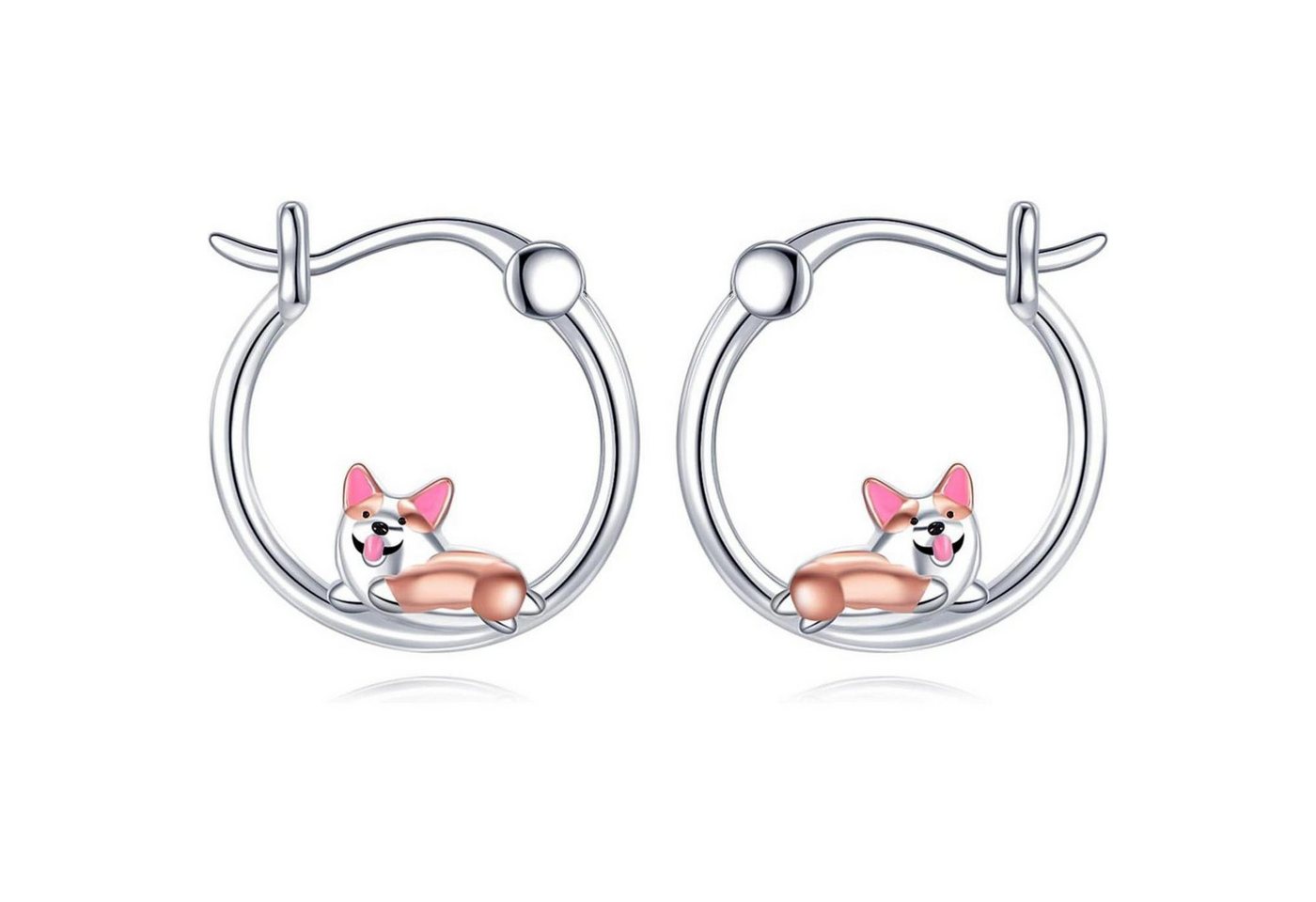 LuxusKollektion Schmuckset Ohrringe 925 Sterling Silber Kristall Tier Damen Geschenke Corgi von LuxusKollektion
