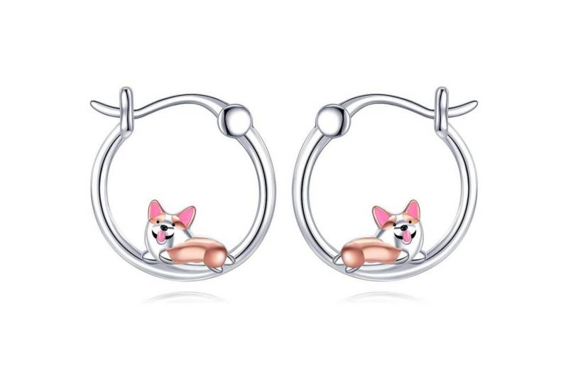 LuxusKollektion Schmuckset Ohrringe 925 Sterling Silber Kristall Tier Damen Geschenke Corgi von LuxusKollektion