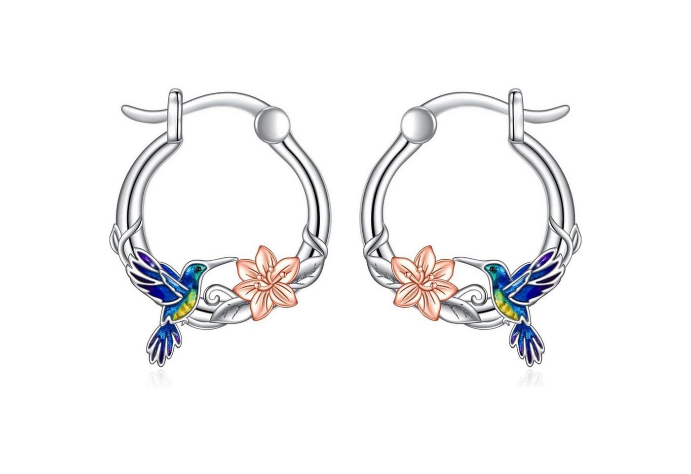 LuxusKollektion Schmuckset Ohrringe 925 Sterling Silber Kristall Tier Damen Mädchen Kolibri von LuxusKollektion