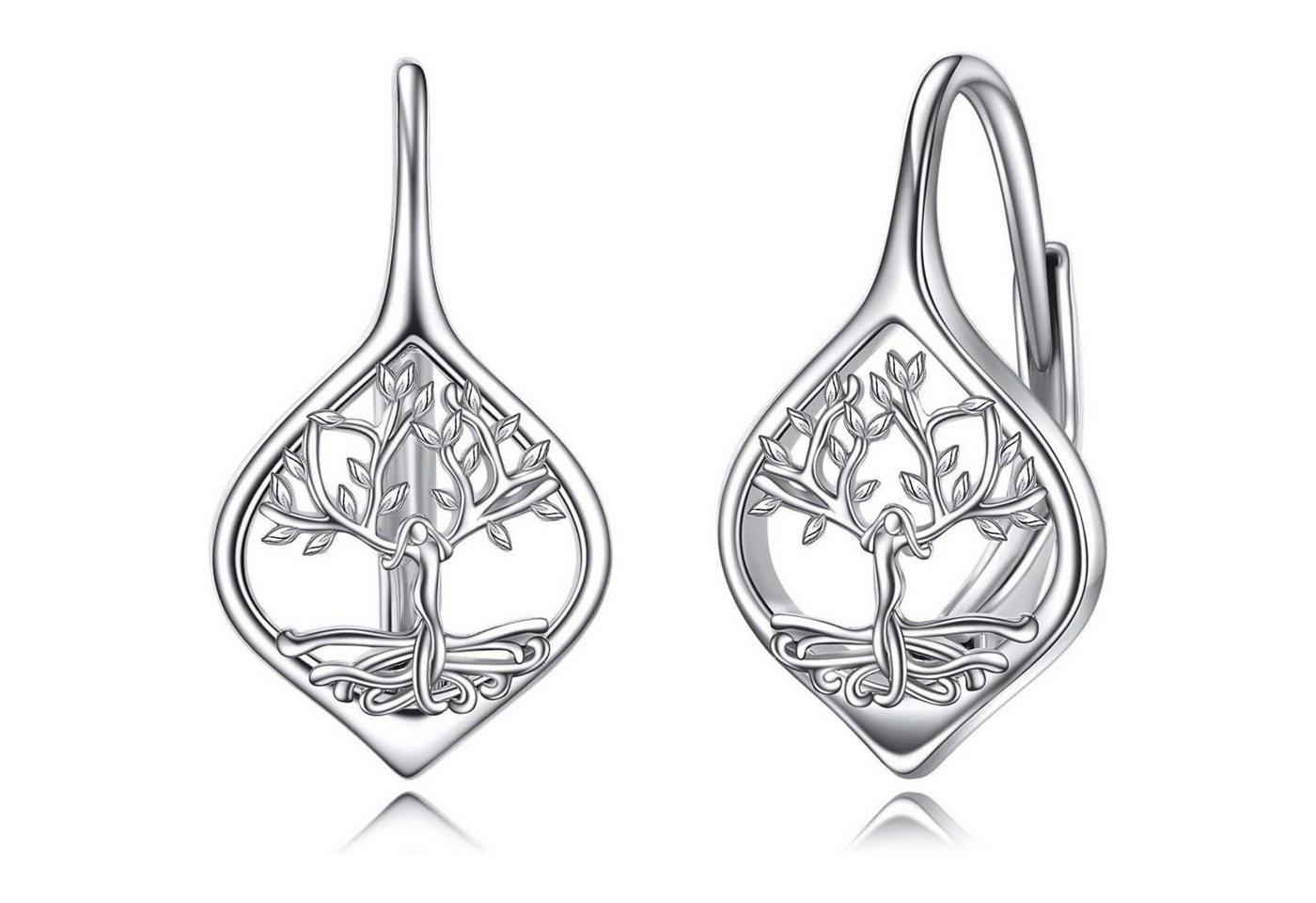 LuxusKollektion Schmuckset Ohrringe 925 Sterling Silber Leverback Damen Mädchen Baum des Lebens von LuxusKollektion
