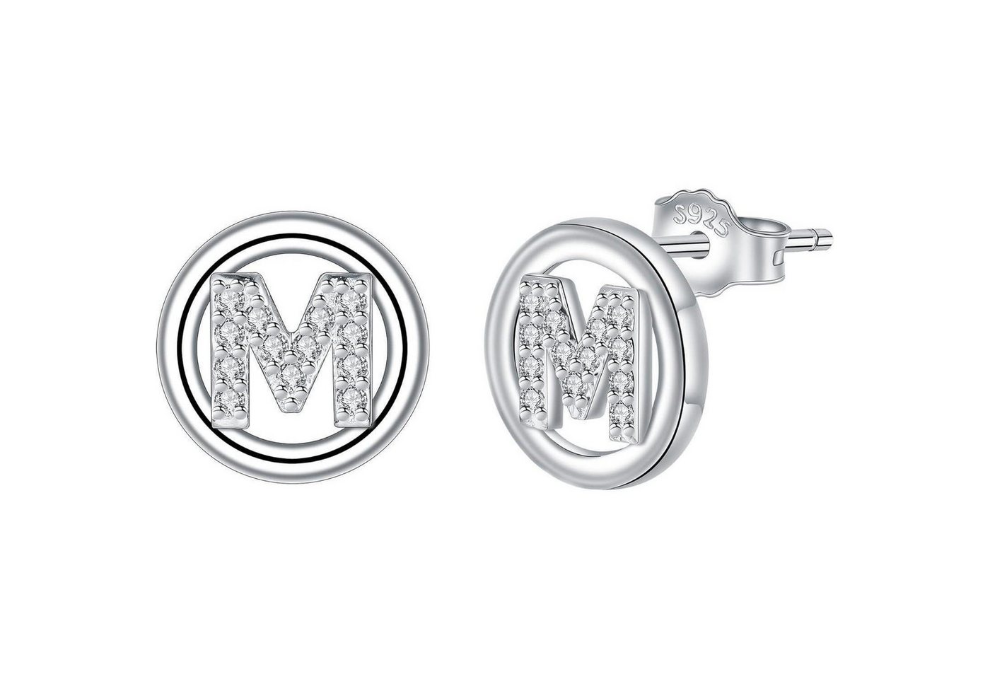 LuxusKollektion Schmuckset Ohrringe Buchstaben Initiale Alphabet 26 Silber 925 Damen Silber-13 von LuxusKollektion