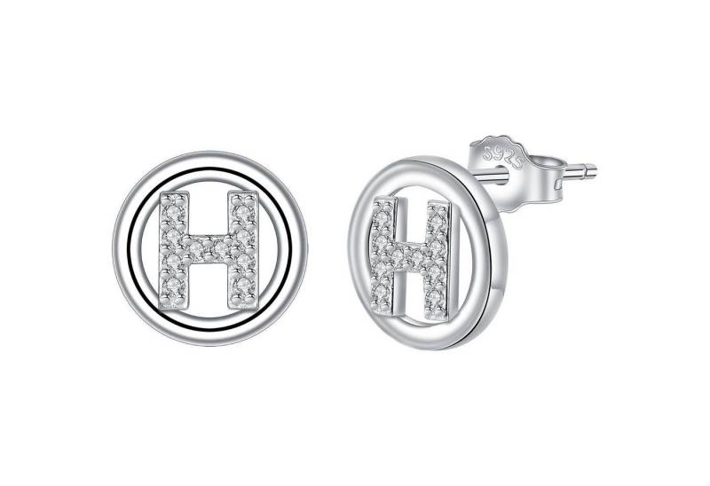 LuxusKollektion Schmuckset Ohrringe Buchstaben Initiale Silber 925 Damen Geschenk Silber-8 von LuxusKollektion