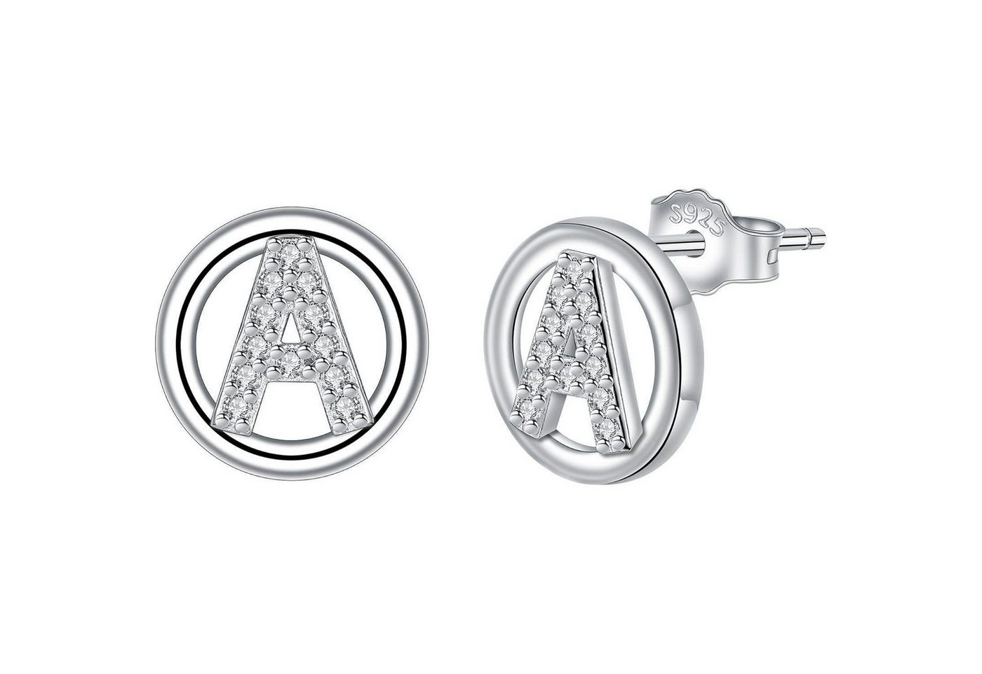 LuxusKollektion Schmuckset Ohrringe Buchstaben Initiale Silber 925 Damen Geschenke Silber-1 von LuxusKollektion