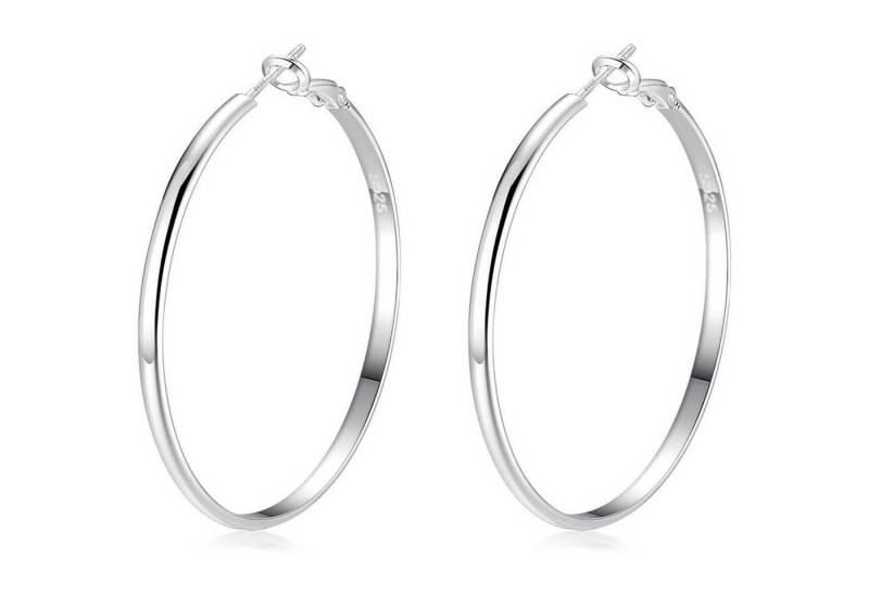 LuxusKollektion Schmuckset Ohrringe Creolen 925 Sterling Silber Hypoallergen Damen Silber-40mm von LuxusKollektion