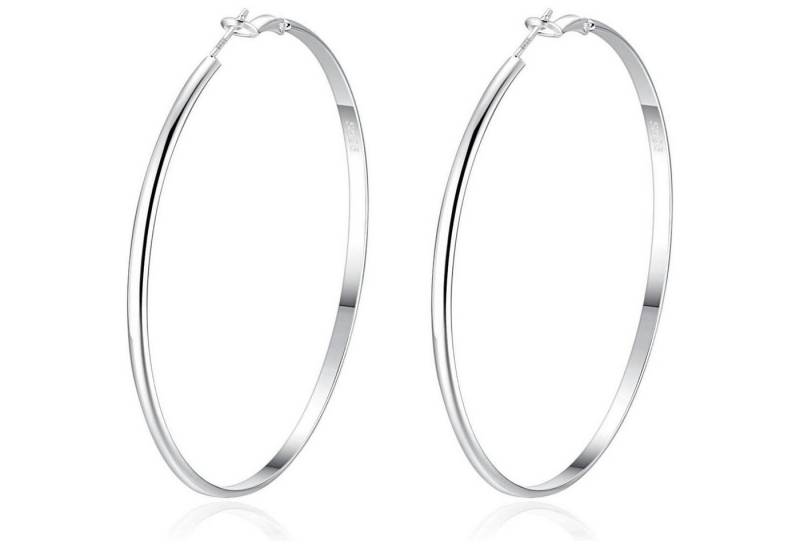 LuxusKollektion Schmuckset Ohrringe Creolen 925 Sterling Silber Hypoallergen Damen Silber-70mm von LuxusKollektion