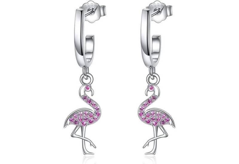 LuxusKollektion Schmuckset Ohrringe Damen 925er Silber Tropfen Dangle Hypoallergen Flamingo von LuxusKollektion