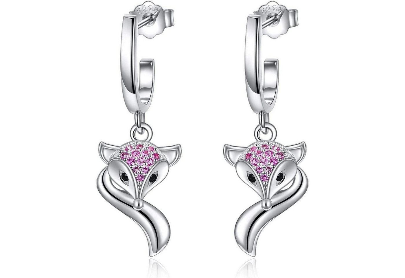 LuxusKollektion Schmuckset Ohrringe Damen 925er Silber Tropfen Dangle hypoallergen Fuchs von LuxusKollektion