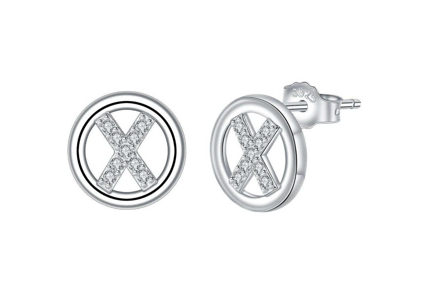 LuxusKollektion Schmuckset Ohrringe Initiale Buchstaben 26 A Z Silber 925 Damen Silber-24 von LuxusKollektion