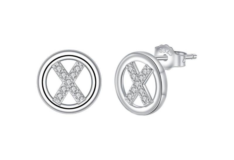 LuxusKollektion Schmuckset Ohrringe Initiale Buchstaben 26 A Z Silber 925 Damen Silber-24 von LuxusKollektion