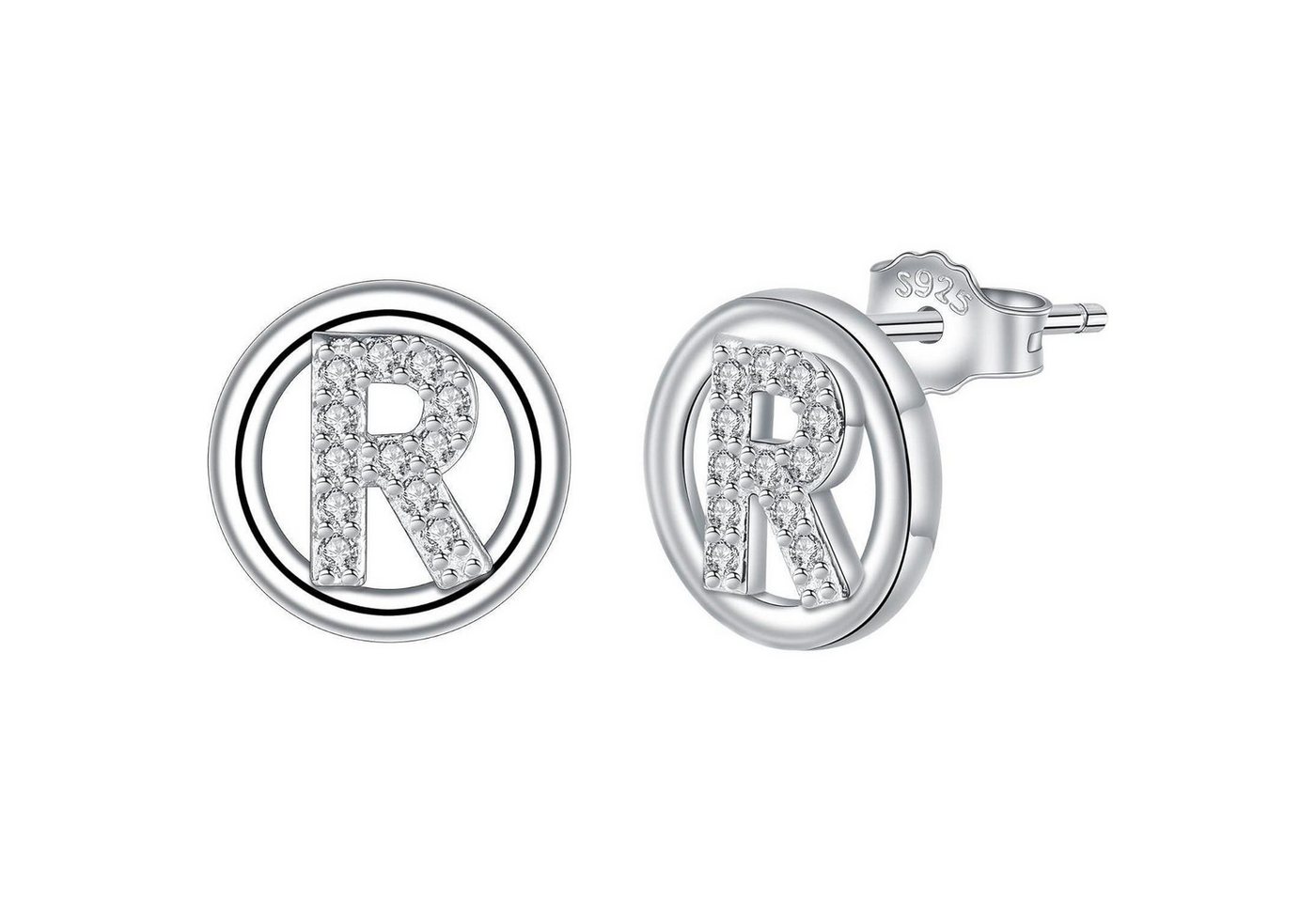 LuxusKollektion Schmuckset Ohrringe Initiale Buchstaben Silber 925 Damen Geschenk Silber-18 von LuxusKollektion