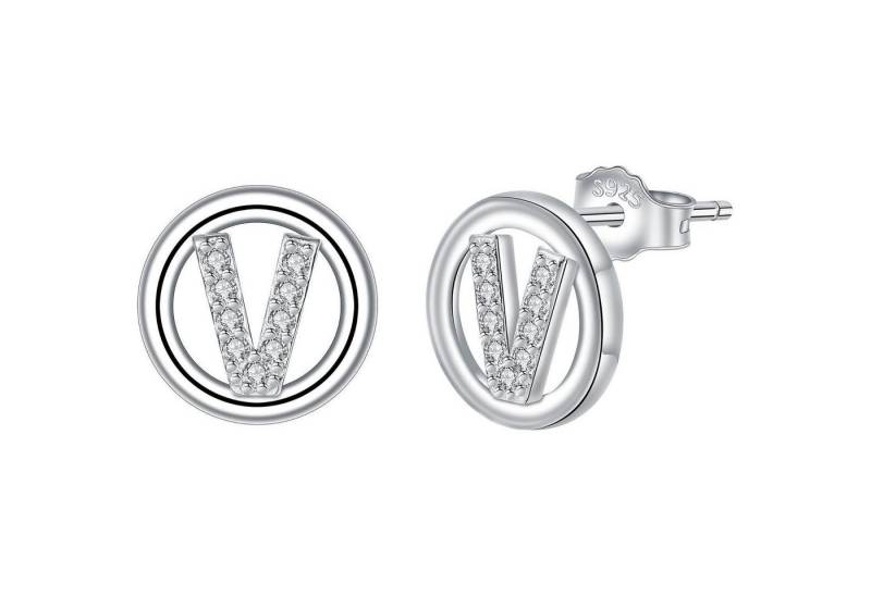 LuxusKollektion Schmuckset Ohrringe Initiale Silber925 Damen Mädchen Geschenk Silber-22 von LuxusKollektion