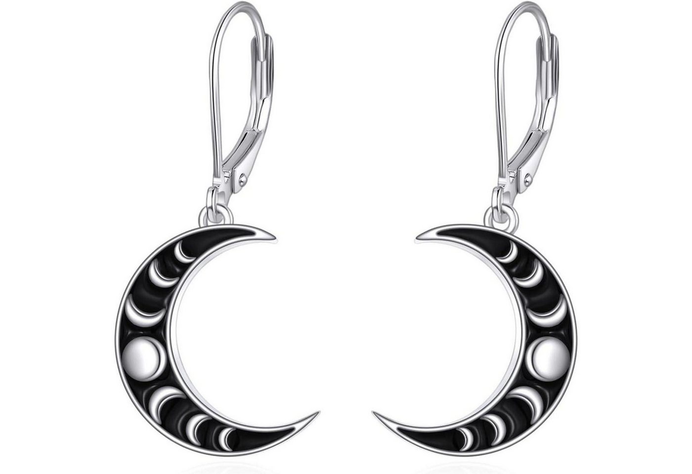 LuxusKollektion Schmuckset Ohrringe Keltisch Hängend Sterling Silber Mond Damen Mondphase von LuxusKollektion