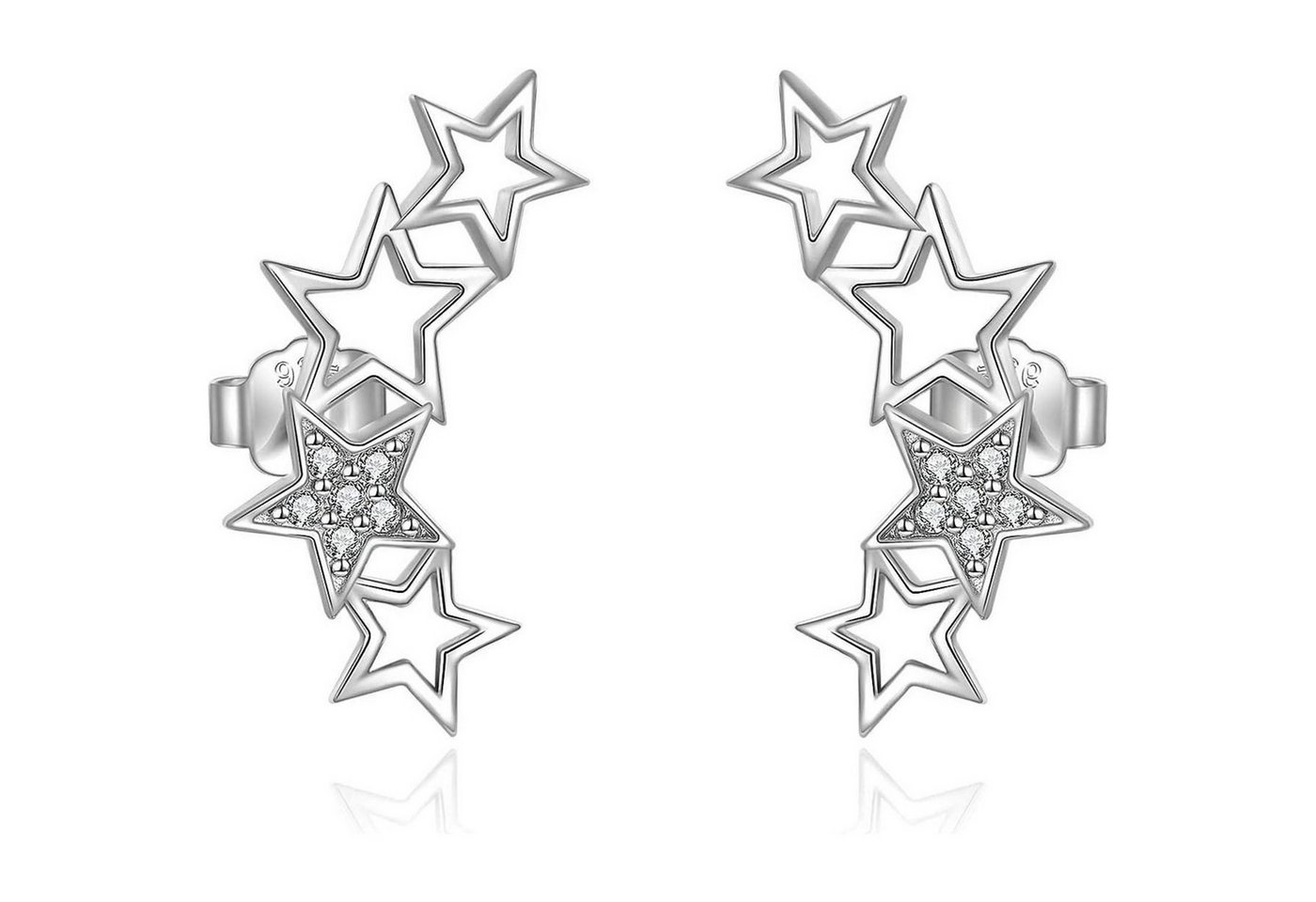 LuxusKollektion Schmuckset Ohrringe Kreuz Tränenohr Hängend Threader 925 Silber Sternohrringe von LuxusKollektion