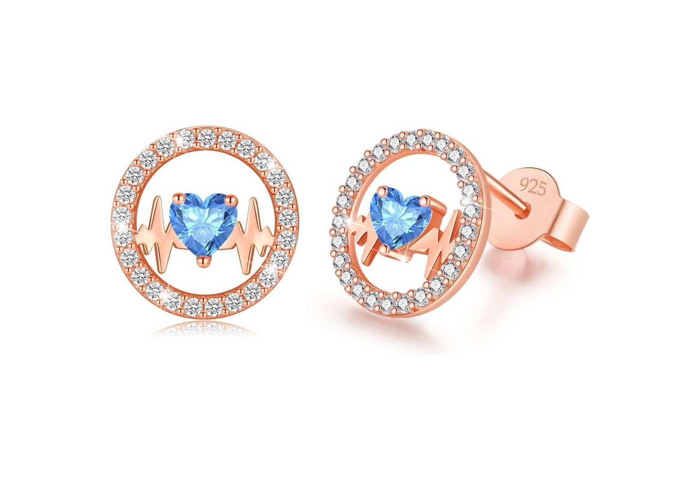 LuxusKollektion Schmuckset Ohrringe Ohrstecker Silber 925 Hypoallergen Rosé gold-11-November von LuxusKollektion