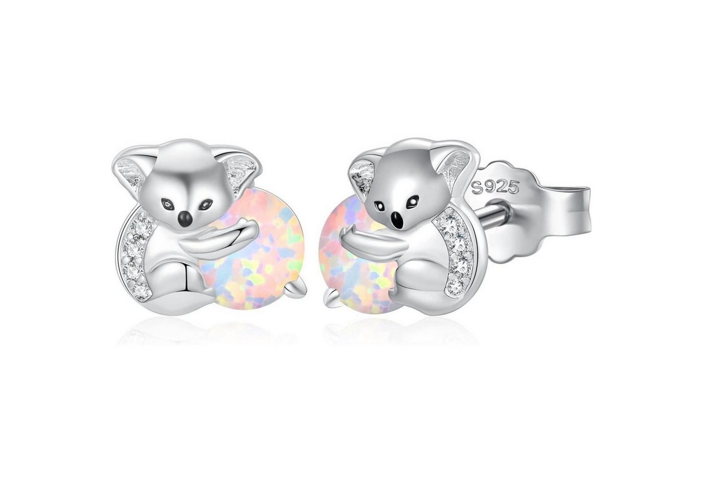 LuxusKollektion Schmuckset Ohrringe Panda Eulen Koala Silber 925 Opal Mädchen Tier ZZ-10 von LuxusKollektion