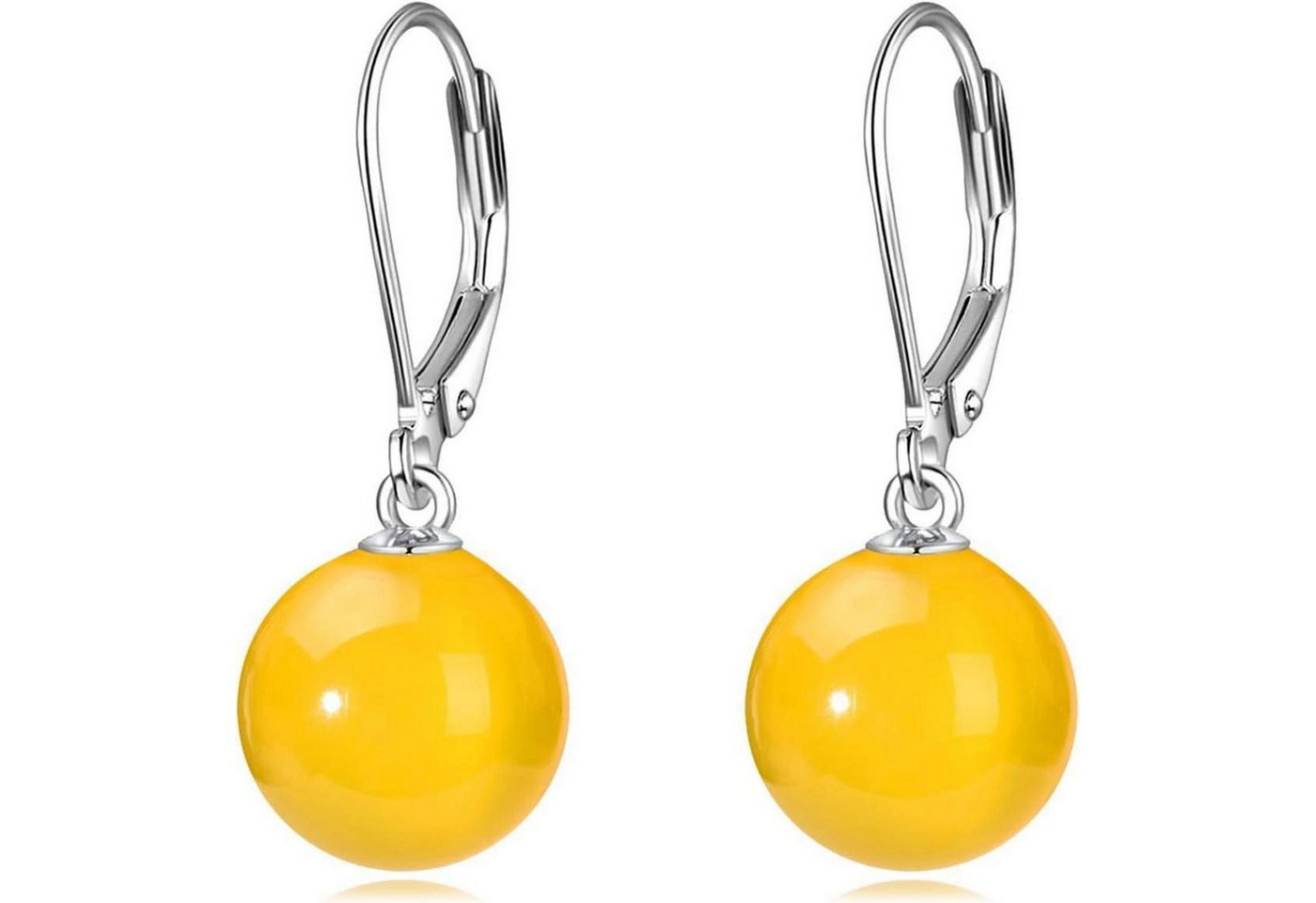 LuxusKollektion Schmuckset Ohrringe Perle Sterling Silber Hängend Damen Geschenke Gelbes Achat von LuxusKollektion