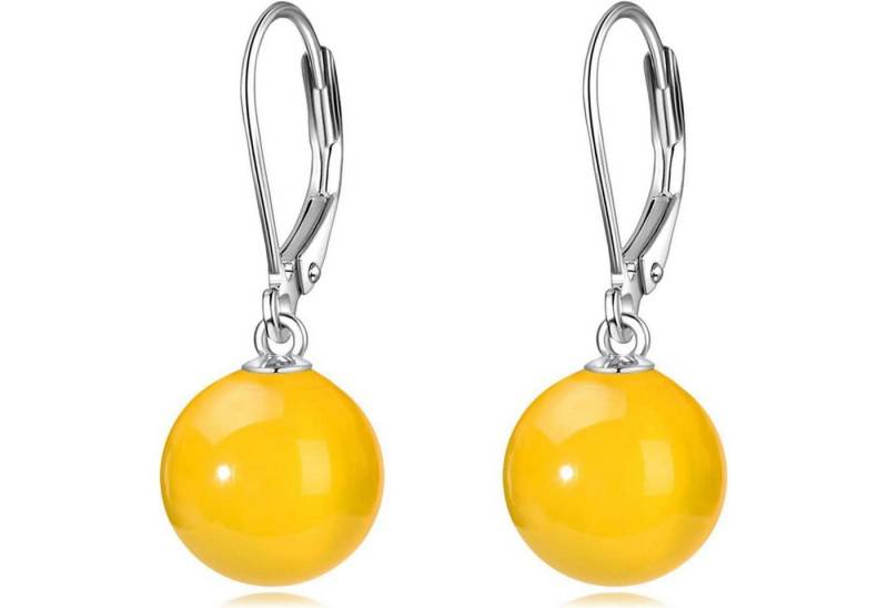 LuxusKollektion Schmuckset Ohrringe Perle Sterling Silber Hängend Damen Geschenke Gelbes Achat von LuxusKollektion