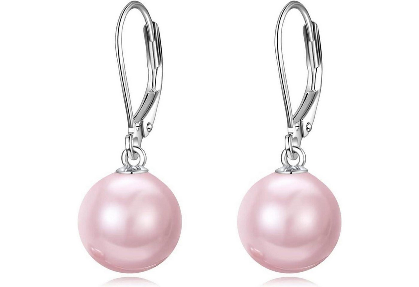 LuxusKollektion Schmuckset Ohrringe Perle Sterling Silber Hängend Damen Geschenke Rosa Perle von LuxusKollektion