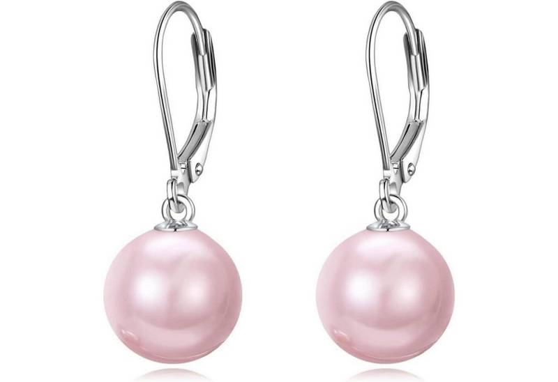LuxusKollektion Schmuckset Ohrringe Perle Sterling Silber Hängend Damen Geschenke Rosa Perle von LuxusKollektion
